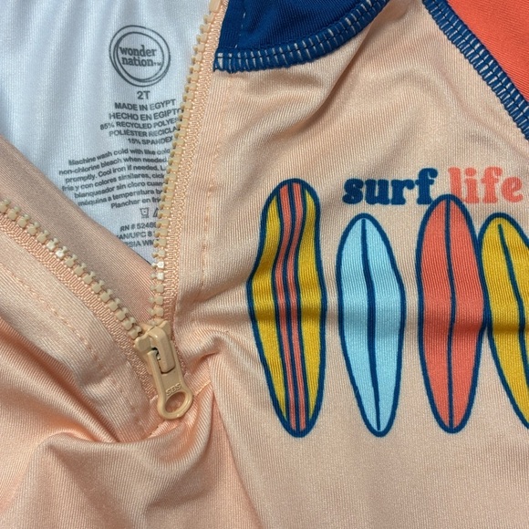 Two x2T Wonder Nation Orange&Blue Rashguard Swim Set. Exclnt cdt. 15% off w2+bdl - Picture 3 of 11